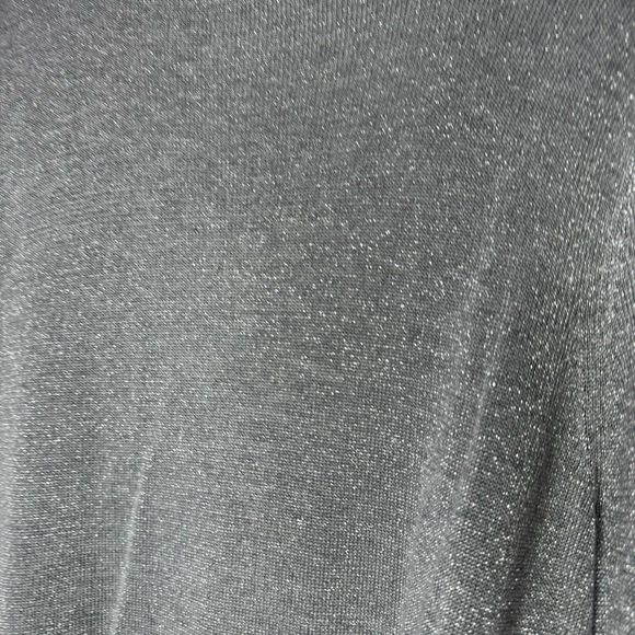 Lety & me cardigan grey sparkly shimmer grey silver ruffle tiered trim cinch - Picture 8 of 13